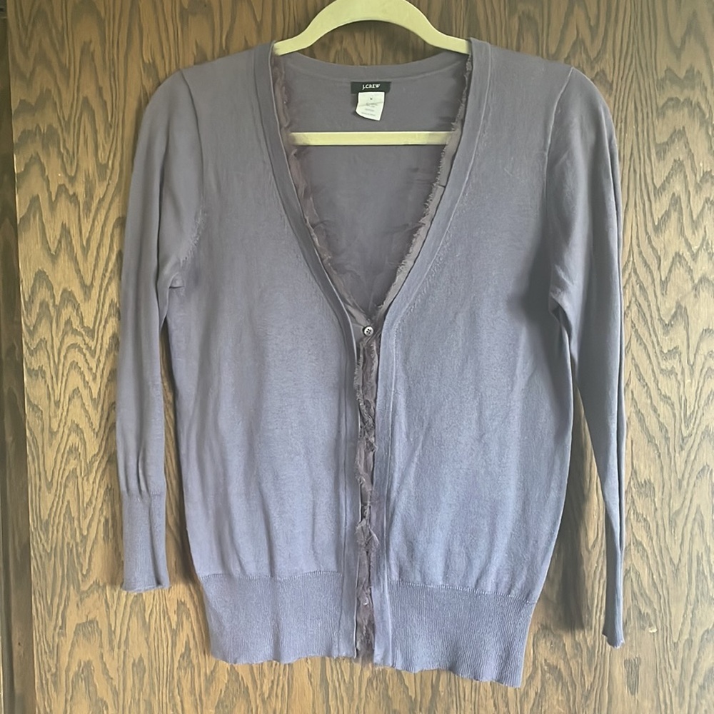 J. Crew Purple Gray Crewneck Sweater Knit Medium